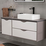 Столешница EQUIL Smile 120 на тумбу лен антрацит/графит раковина справа (78531) 250_100_2903097