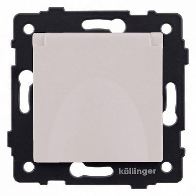 Розетка с заземлением с крышкой, без рамки Kollinger  REA-006CM 400_400_3123163