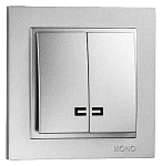 Выключатель двухклавишный с подсветкой Mono Electric Despina 102-212125-103 250_100_2162479
