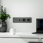 Накладка для розетки с заземлением и 2хUSB Werkel графит рифленый W1179504 250_100_1881836