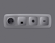 Розетка Ethernet RJ-45 и со шторками, без рамки Ambrella Volt OMEGA MO512005 250_100_2681356