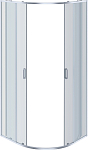 AQ ARI RO 10020BL Душевой уголок 1/4 круга, двери раздвижные 1000x1000x2000, профиль черный, стекло прозрачное 250_100_2407817