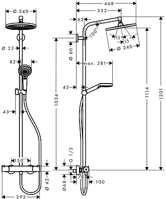 27267000 HG Crometta S 240 1jet душевая cистема 400_400_1438957