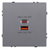 Розетка 2хUSB type A и C без рамки Kollinger Eclipse EC-024GY 100_100_3118756