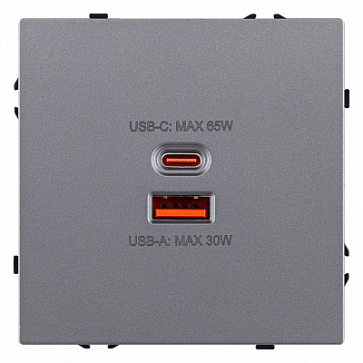 Розетка 2хUSB type A и C без рамки Kollinger Eclipse EC-024GY 400_400_3118756