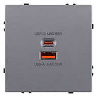 Розетка 2хUSB type A и C без рамки Kollinger Eclipse EC-024GY 500_191_3118756