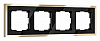Рамка на 4 поста Werkel Baguette (черный/латунь) W0042852 100_100_2296996