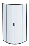AQ ARI RO 08020BL Душевой уголок 1/4 круга, двери раздвижные 800x800x2000, профиль черный, стекло прозрачное 250_100_2407808