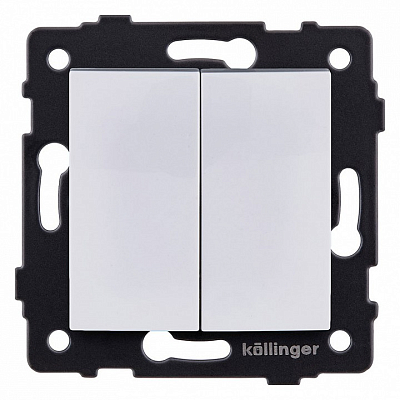 Выключатель проходной двухклавишный без рамки Kollinger  REA-R-009WH 400_400_3123773