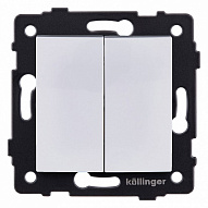 Выключатель проходной двухклавишный без рамки Kollinger  REA-R-009WH 500_191_3123773