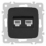 Розетка двойная RJ-11 и Ethernet RJ-45, без рамки Arte Milano am-205 205.44-1.black 250_100_Array