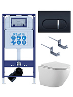 SET AQUATEK ЕВРОПА-045 4в1 (рама AQUATEK INS-0000025 +крепление KKI-0000002 +кнопка KDI-0000045 +унитаз AQ1901-00 +тонкое сиденье sc) 500_191_3232686