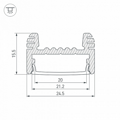 Профиль накладной Arlight ARH-WIDE-H16-2000 ANOD 018816 400_400_1887140