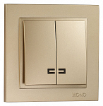 Выключатель двухклавишный с подсветкой Mono Electric Despina 102-222225-103 250_100_2162254
