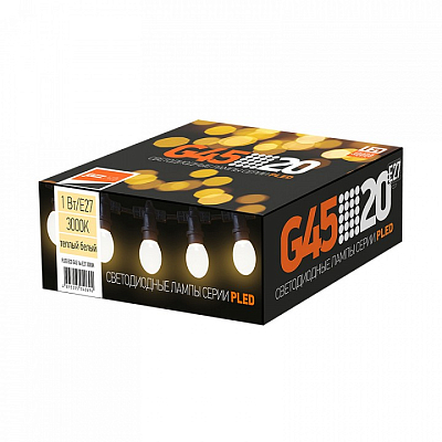 Лампа светодиодная Jazzway  E27 1Вт 3000K PLED ECO G45 1w E27 3000K 400_400_2620096