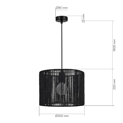 SLE6024-403-01 Светильник подвесной черный/черный E27 1*40W СЕННА 400_400_2954538