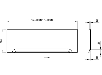 передняя панель U 180 см белая (универсальная) 250_100_2733364