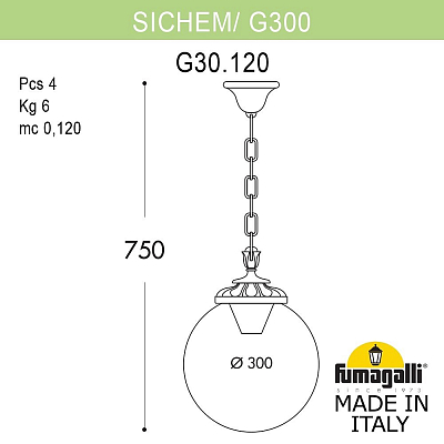 Подвесной светильник Fumagalli Globe 300 G30.120.000.BYE27 400_400_3094544