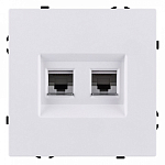 Розетка двойная Ethernet RJ-45 и со шторками, без рамки Kollinger Eclipse EC-018WG 250_100_Array