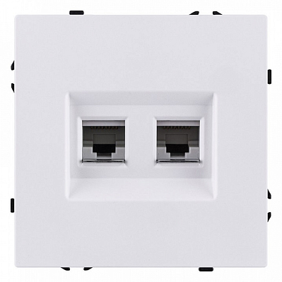 Розетка двойная Ethernet RJ-45 и со шторками, без рамки Kollinger Eclipse EC-018WG 400_400_3118851