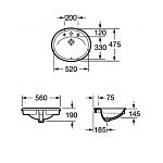 327203000 Adora раковина встраиваемая сверху 56х47 250_100_1440003