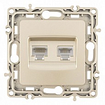 Розетка двойная RJ-11 и Ethernet RJ-45, без рамки Arte Milano am-217 217.44-1.shampan 250_100_Array