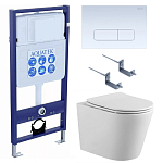 SET AQUATEK ВЕГА cmp-013 (рама AQUATEK Standard INS-0000012 с клавишей KDI-0000013 и крепежом KKI-0000002+унитаз ВЕГА AQ1904-00 с тонким сиденьем sc 250_100_Array