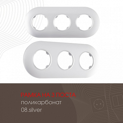 Рамка на 3 поста Arte Milano am-502.08 502.08-3.silver 400_400_2168224