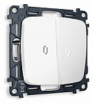 Выключатель проходной двухклавишный с подсветкой без рамки Ambrella Volt OMEGA MO124035 250_100_Array