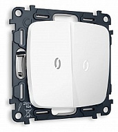 Выключатель проходной двухклавишный с подсветкой без рамки Ambrella Volt OMEGA MO124035 500_191_2307126
