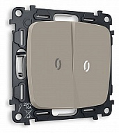 Выключатель проходной двухклавишный с подсветкой без рамки Ambrella Volt OMEGA MO364035 500_191_2307246