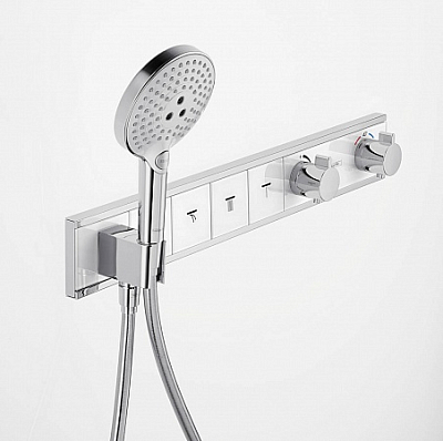 15357000S Set HG RainSelect термостатический смеситель для душа (15357000+15312180) 400_400_1436502