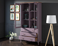Шкаф "Leontina Lavanda" для посуды высокий 3 ящика арт ST9355/3L 250_100_1933627