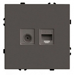 ТВ-розетка и розетка Ethernet RJ-45 без рамки Stekker Эмили 49924 250_100_518270