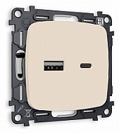 Розетка 2хUSB type A и C без рамки Ambrella Volt OMEGA MO331010 500_191_2307224