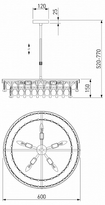 Люстра на штанге Eurosvet Sophie 60165/6 латунь 400_400_1813632