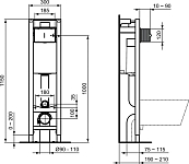 W220101 CЕТ CONNECT подвесной унитаз E803501, крышка функцией плавного закрытия E712701, E233267 PROSYS ECO FRAME M Встраиваемая инсталляция 250_100_2418500