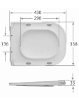 AQ4001-00 Сидение с крышкой (дюропласт) SQUARE (для AQ4411, AQ4451), SoftClose, QuickRelease, белая 250_100_2412027