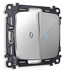Выключатель проходной двухклавишный с подсветкой без рамки Ambrella Volt OMEGA MO404040 250_100_Array