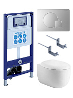 SET AQUATEK АЛЬТАИР cm-068 4в1 (рама AQUATEK INS-0000025 +крепление KKI-0000002 +кнопка KDI-0000068 +унитаз AQ1980-00 +тонкое сиденье с механиз) 500_191_3232670