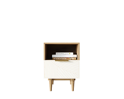 Тумбочка с нижним ящиком "Line" LN09/GR1/beige 400_400_1929844