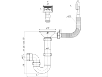 Сифон для мойки АНИ Пласт D0145S 3 1/2 дюйма 40 прямоточный с гибким переливом 250_100_2913545
