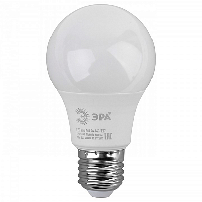 Лампа светодиодная Эра Стандарт E27 7Вт 4000K LED A60-7W-840-E27 400_400_3228112