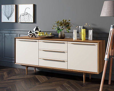 Комод "Bruni white" с тремя ящиками и дверками арт BR-03WH 400_400_1934686