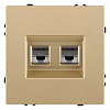 Розетка двойная Ethernet RJ-45 и со шторками, без рамки Kollinger Eclipse EC-018GD 100_100_3118845