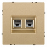 Розетка двойная Ethernet RJ-45 и со шторками, без рамки Kollinger Eclipse EC-018GD 250_100_Array