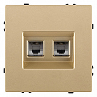 Розетка двойная Ethernet RJ-45 и со шторками, без рамки Kollinger Eclipse EC-018GD 500_191_3118845