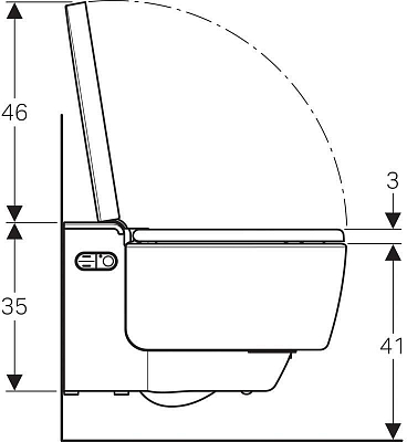 146.214.21.1 AquaClean Mera Comfort подвесной унитаз-биде, хромированная вставка 400_400_1436165