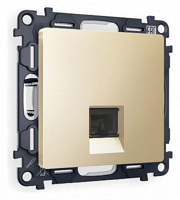 Розетка телефонная RJ-11 со штрокой, без рамки Ambrella Volt ALFA MA612030 400_400_2186608