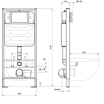 Set AQUATEK ЕВРОПА (рама AQUATEK Standard INS-0000012+звукоизоляционная прокладка+унитаз ЕВРОПА AQ1106L-00+тонкое сиденье с механиз 250_100_2416807